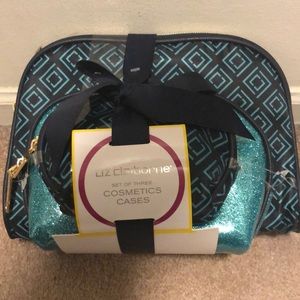 Three piece cosmetic bag set brand new !
